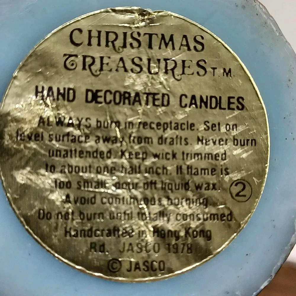 Vintage Christmas Treasures Hand Decorated‎ Candle Holy Bible Church 1978